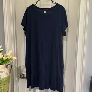 Navy Blue Women's tshirt Dress